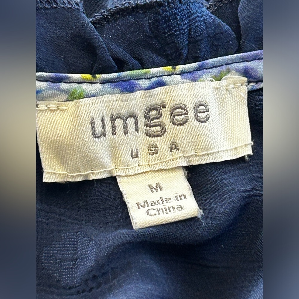 Umgee blouse navy coastal nautical boho chic lightweight preppy - Picture 6 of 10
